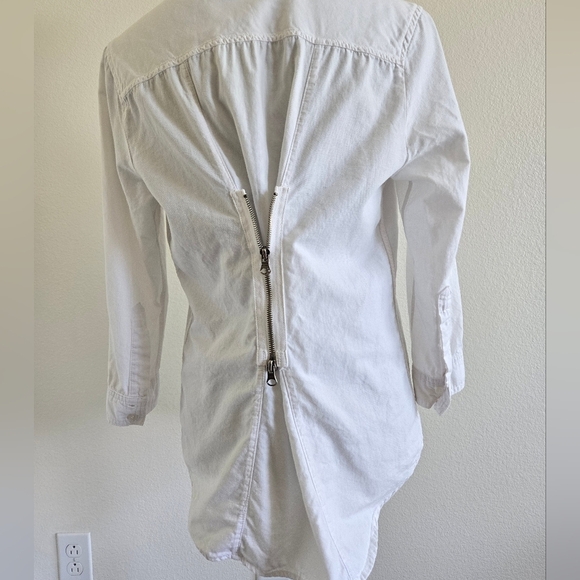 Elizabeth and James Zip Back Cohen 100% cotton White Shirt size Large - Picture 8 of 16